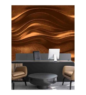 Dreamwall 3D Çizgili Neon Işık Desenli Isı Ve Ses Yalıtımlı Sağlıklı Tekstil Duvar Kağıdı (Gold)