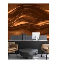 Dreamwall 3D Çizgili Neon Işık Desenli Isı Ve Ses Yalıtımlı Sağlıklı Tekstil Duvar Kağıdı (Gold)