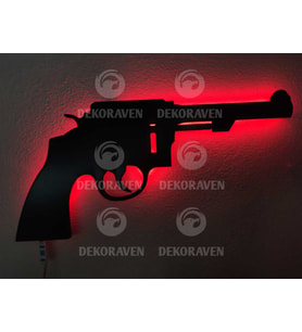Shotgun Led Işıklı Tablo (Kırmızı)