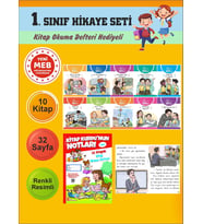 1.Sınıflar İçin Okumayı Sevdiren 10 lu Hikaye Seti 10 (Kitap Okuma Defteri Hediyeli)