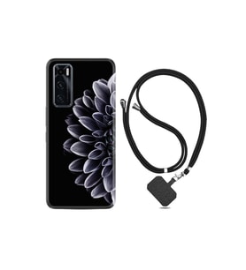 Vivo Y70 Kılıf Silikon Desen Boyun Askılı Çiçekler 1639