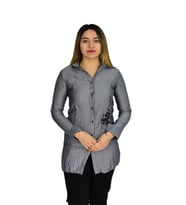 Kadın Gri Nakışlı Tunik AKR-1323