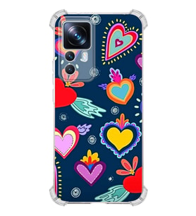 PrintiFy Xiaomi Mi 12T Pro Uyumlu Retro Color 3 Baskılı Şeffaf Köşe Korumalı Antişok Kılıf