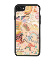 iPhone 8 Vintage Sticker Tasarımlı Glossy Telefon Kılıfı
