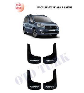Peugeot Partner Tepee Paçalık Ön-Arka Takım Tozluk Çamurluk (Siyah - Beyaz)