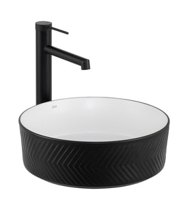 LENA TEZGAHÜSTÜ LAVABO (MAT SİYAH-BEYAZ) E-W5002SB