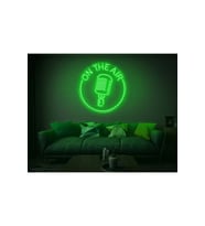 ON THE AIR Yazılı Mikrofon Figürlü Neon Tabela