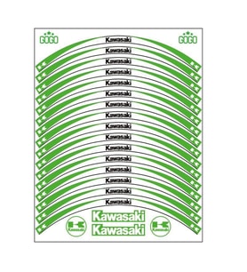 SKM KAWASAKİ UYUMLU YEŞİL BEYAZ REFLEKTÖRLÜ JANT ŞERİDİ