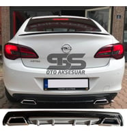 Opel Astra J Difüzör Arka Tampon Eki 2 Egzoz Çıkışlı Gri Lüx Tip