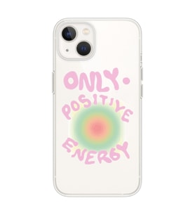 Iphone 14 PLUS Uyumlu Pozitif Enerji Tasarımlı Şeffaf Telefon Kılıfı
