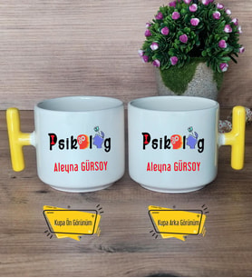 Psikolog Kupa Bardak T Sarı Kulplu Psikoloğa Hediye