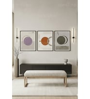 Modern Minimalist Geometrik 3’lü Ahşap Çerçeveli Tablo Seti