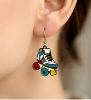 Paten Şekilli Mineli Kadın Küpe Çift Adet El Yapımı Küpe