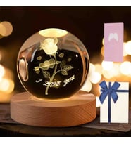 Kristal Cam Kar Küresi 3D Işıklı LED Lamba USB Kablolu Ahşap Standlı Özel Gün Işığı Dekoratif Hediyelik Konsept Masaüstü Aksesuar Şık Zarif Süs Biblo Dekor Top Özel Üretim Premium Ay Küre Seti