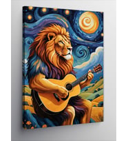 Kanvas Tablo Gitar Çalan Aslan
