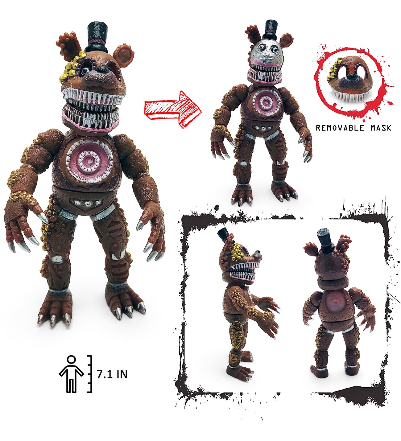 Five Nights at Freddy's FNAF Işıklı Eklemli Oyuncak Seti Foxy