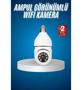 Wifi Güvenlik Kamerası Çift kameralı Ampule Takılabilir Sensörlü