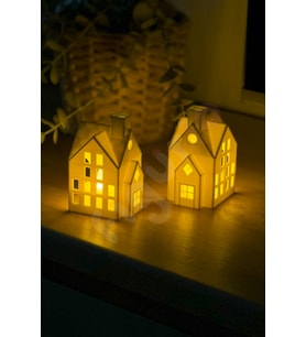 Kış Temalı Tealight Mumluk Seti, Tavşan Figürlü 2'li Dekorasyon Hediye