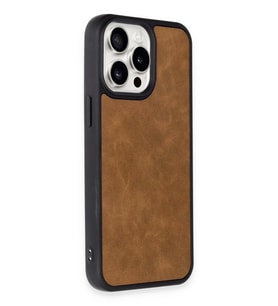 Newface Apple iPhone 14 Pro Kılıf Aras Deri Kapak - Taba