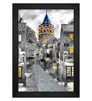 Manzara Temalı Kanvas Tablo 80 x 110 cm Siyah Çerçeve