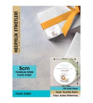 Aslan Konseptli Etiket, Hediyelik Etiket 5cm - 100 Adet Folyo Sticker
