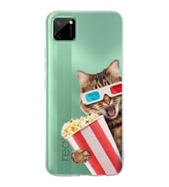 PrintiFy Realme C11  ile Uyumlu 1mm Slim Fit Kedi 1 050b Baskılı Şeffaf  Kılıf
