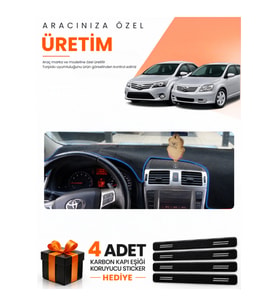 TOYOTA AVENSİS T270 (2009-2015) Uyumlu Torpido Koruma Örtüsü Oto Kılıfı - Siyah Mavi