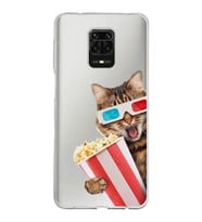 PrintiFy Xiaomi Redmi Note 9 Pro ile Uyumlu 1mm Slim Fit Kedi 1 050b Baskılı Şeffaf  Kılıf