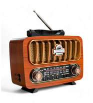 Nostaljik Trend Radyo USB SD AUX Bluetooth Destekli Solar Panelli Şarjlı + Pilli Nostalji Radyo