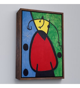 Çerçeveli Joan Miro - Suyut Kadın Tablosu (Kahverengi)