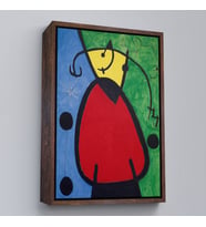 Çerçeveli Joan Miro - Suyut Kadın Tablosu (Kahverengi)