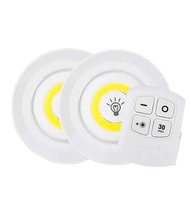 Ayt Cob Led Kabin Ampul Kumandalı 2 li Tezgah Altı Aydınlatma Pilli Dolap İçi Lamba