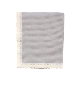 Unisex Gri Dantelli Pike Battaniye 105*120 cm