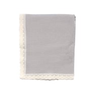 Unisex Gri Dantelli Pike Battaniye 105*120 cm