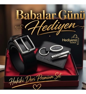 İsme Özel Hakiki Deri Cüzdan Kemer Clipper Çakmak Sevgiliye Arkadaşa Babaya Özel Premium Kombin