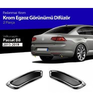Volkswagen Passat B8 Krom Egzoz Görünümü Difüzör Çıtası 2015-2018