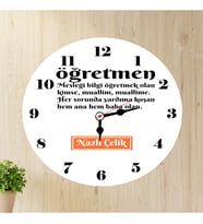 Öğretmen İsimli Duvar Saati
