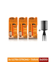 FONTENAY SAÇ ŞEKİLLENDİRİCİ PUDRA TOZ WAX ULTRA STRONG TURUNCU 20GR X3 + ŞEKİL TARAĞI 4'LÜ SET