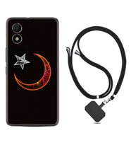 TCL 303 Kılıf Resimli Boyun Askılı İpli Desenli Silikon Series Ay Yıldız 1884