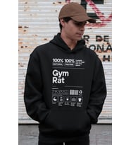 Tasarım Gym Rat Bodybuilding Fitness Baskılı Unisex Oversize Sporcu Hoodie