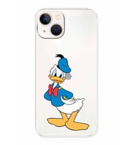 Apple iPhone 13 Mini Uyumlu Kamera Korumalı Tıpalı Kapak Donald Duck TasarımlıŞeffaf Kılıf