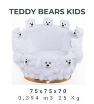 Most Teddy Kids Ayıcıklı Beyaz Peluş Kumaş Döner Berjer (Evinize Teslim) (Pamuk Beyaz)