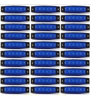 30 Adet Mavi Yan İşaret Lambası 6 Ledli 12 Volt