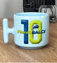 Kişiye Özel Sarı Lacivert Hediye Pastel T Kupa Taraftar Hediyesi (Mavi)