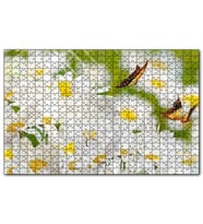 Cakapuzzle Papatyalar ve İki Küçük Kelebek Puzzle Yapboz MDF (Ahşap) (120 Parça)