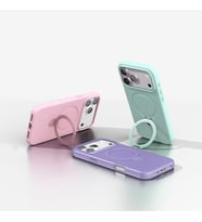 Xiaomi Redmi 15C ile uyumlu Kılıf MagSafe ile uyumlu Z-Samara Kapak Wireless Şarj Özellikli Stand Olabilen Redmi 15C kilif Siyah