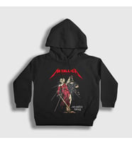 Presmono Unisex Çocuk Siyah Lady Justice V2 Metallica Kapüşonlu Sweatshirt 435701tt
