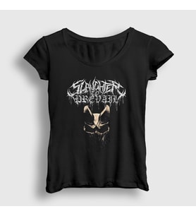 Presmono Kadın Siyah Demonic Mask Slaughter To Prevail T-Shirt 458052tt