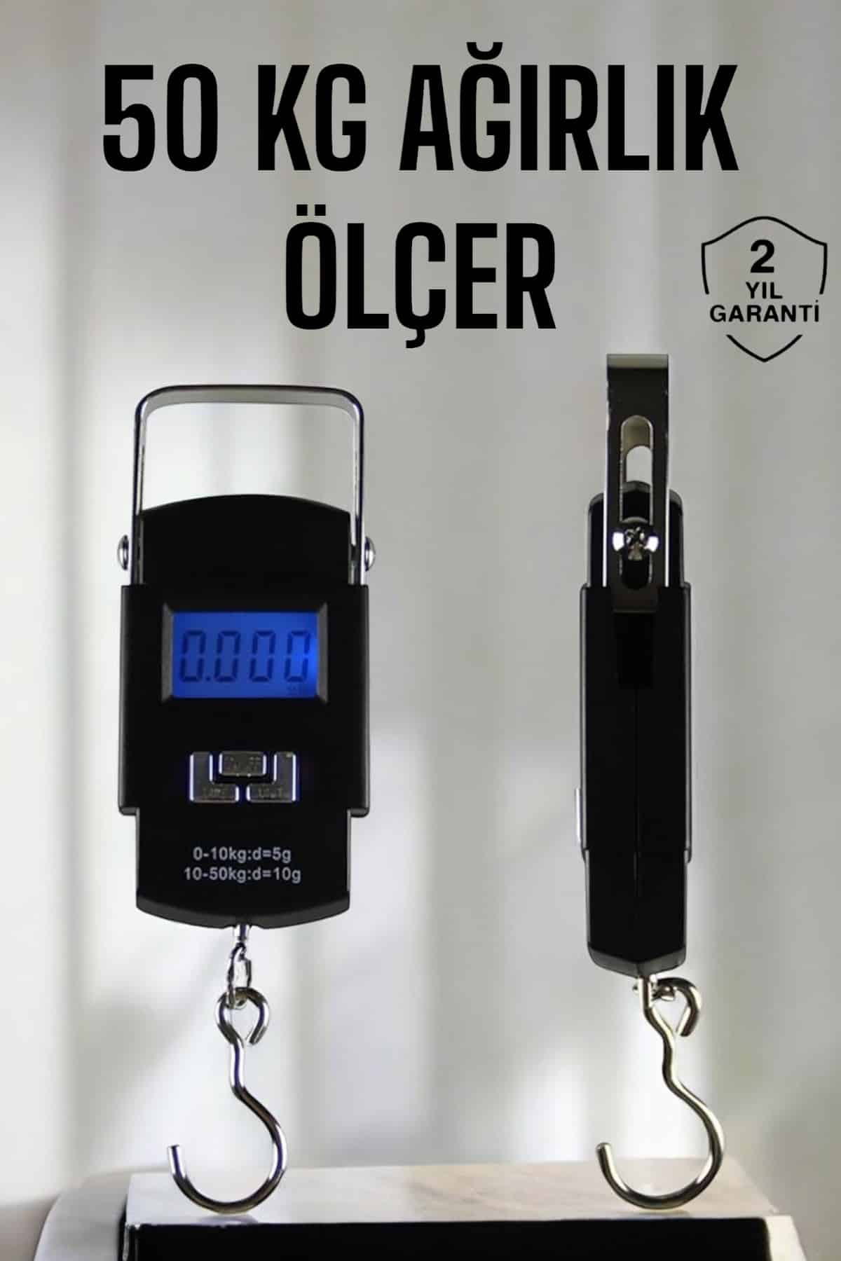 Ağırlık Ölçer 50 Kg El Terazisi El Kantarı Pilli Led Ekran - Lisinya