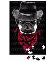 Kovboy Pug Köpek Puzzle 240 Parça Yapboz
